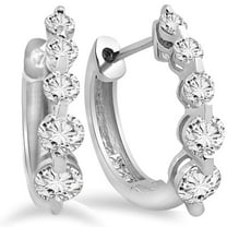 Pompeii 1ct Diamond Hoops Womens Earrings 14K White Gold Lab Grown (G/H,VS)