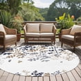 thumbnail image 4 of Round Rugs 5Ft, Grey Brown Leaves Round Area Rug Washable Indoor Throw Carpet, Summer Botanical Soft Non Slip Circle Rug for Cabinet Bathroom Home Decor Aesthetic, 4 of 8