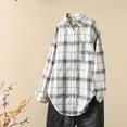 thumbnail image 4 of Ashirexll Womens Long Sleeve Shirts Casual Winter Tops Casual Plaid Shirt with Lapel Button Pocket Tops, 4 of 4