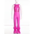 thumbnail image 3 of iEFiEL Kids Girls Sequins Leotard Mesh Ruffles Ballet Jazz Dance Costume Hot Pink 8, 3 of 7