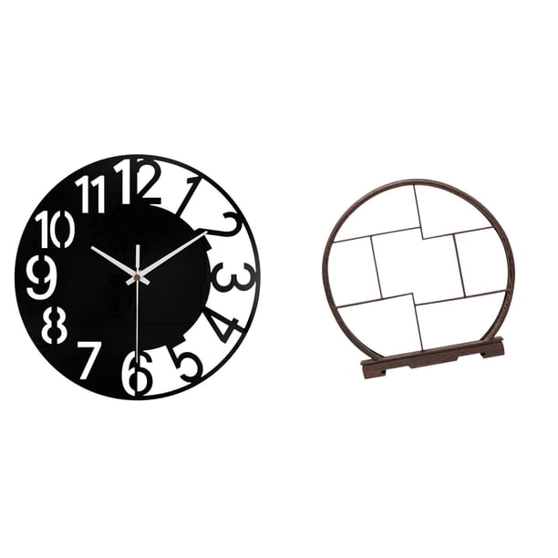 Reloj de pared grande,Reloj de pared acrílico silencioso moderno,Reloj de pared grande de oficina,silencioso,fácil de leer y sencillo.,Expositor de artesanías,Expositor de madera para