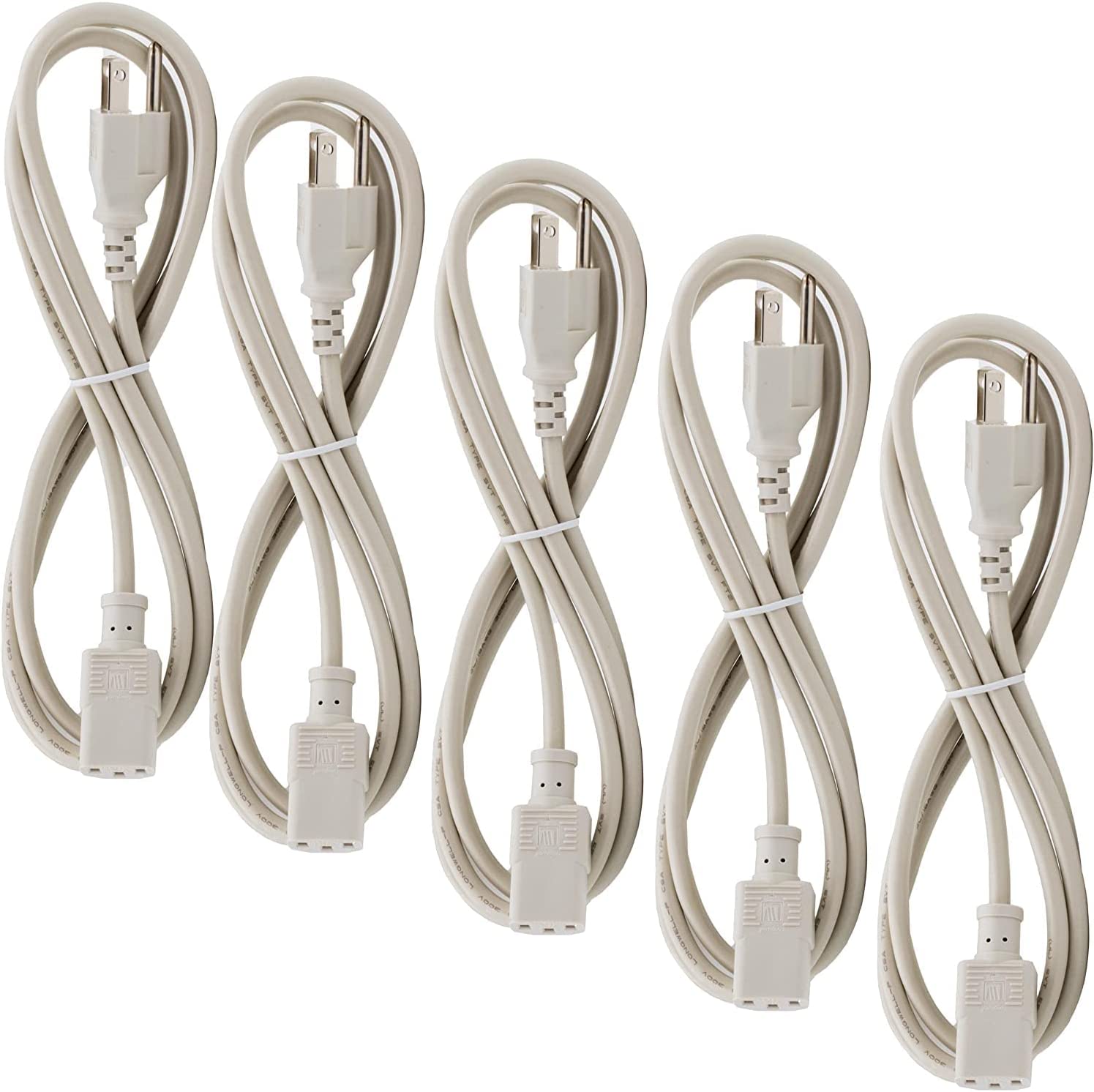 UL Approved 6 Feet Universal Computer Monitor Power Cord, C13 Power