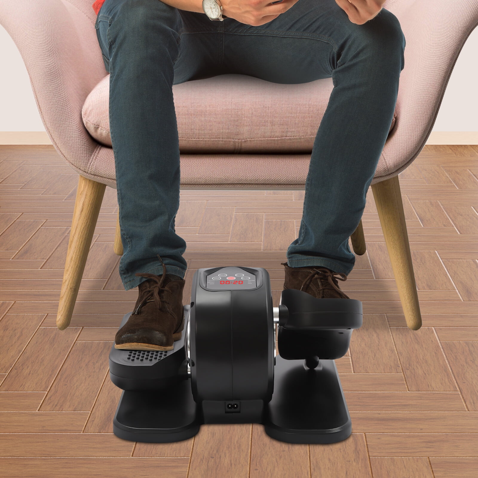 SENDERPICK Mini Under Desk Electric Elliptical Machine with Remote Control, 5-Speed Adjustment, and Quiet Operation – Ideal for Home or Office Use~