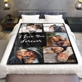 thumbnail image 3 of Custom Photo Blanket for Couples, Personalized Fleece Throw Blankets, Flannel Picture Blanket, Gifts for Husband/Wife/Girlfriend/Boyfriend, Birthday Valentines 32" W x 48" L, 3 of 6