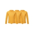 thumbnail image 1 of Moggemol Girls 3 Packs Long Sleeve T-Shirt Thermal Base Layer Tops Basic Stretch Tees Fleece Undershirt Yellow 140, 1 of 7
