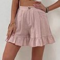 thumbnail image 1 of Pantalones cortos de piernas anchas para mujer, pantalones cortos de verano para mujer, pantalones cortos holgados con botones, pantalones cortos de verano con piernas anchas, valor excepcional, 1 of 6