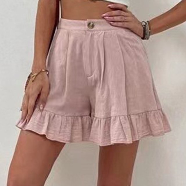 Pantalones cortos de piernas anchas para mujer, pantalones cortos de verano para mujer, pantalones cortos holgados con botones, pantalones cortos de verano con piernas anchas, valor excepcional
