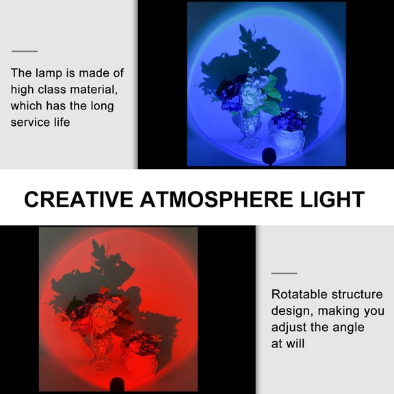 Hytrove USB Projection Lamp Black Rotatable Atmosphere Light Home Decor Lighting