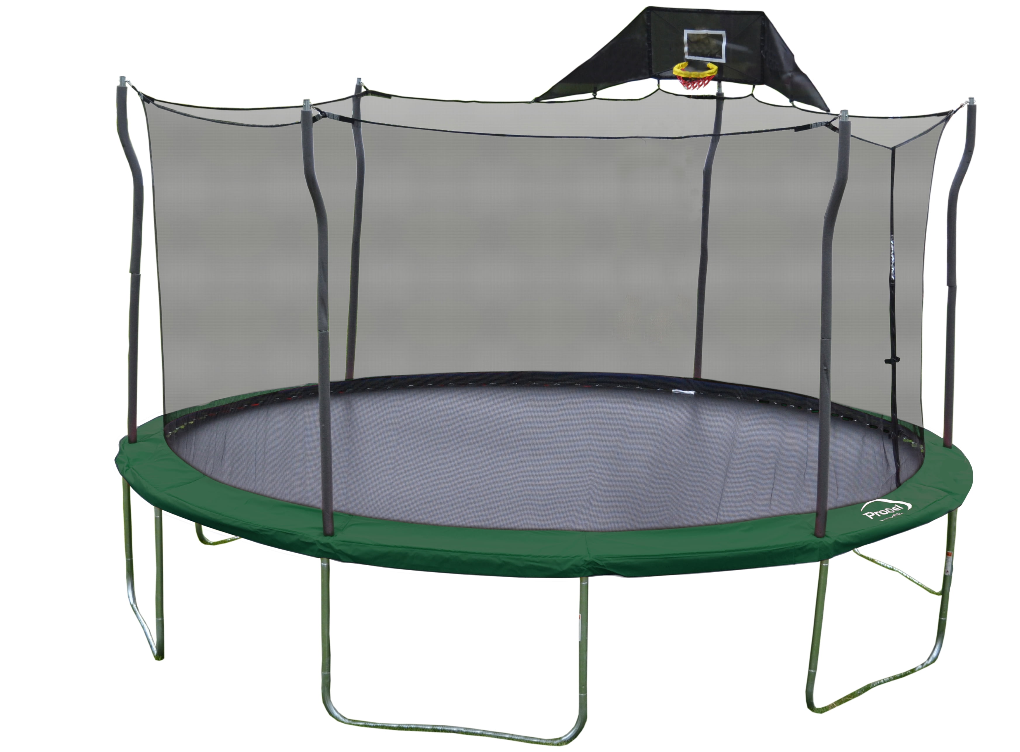 Propel 15' Round Trampoline with Safety Enclosure and Basketball Hoop