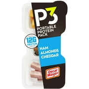 P3 Portable Protein Snack Pack with Ham, Almonds & Cheddar Cheese, 2 oz Tray