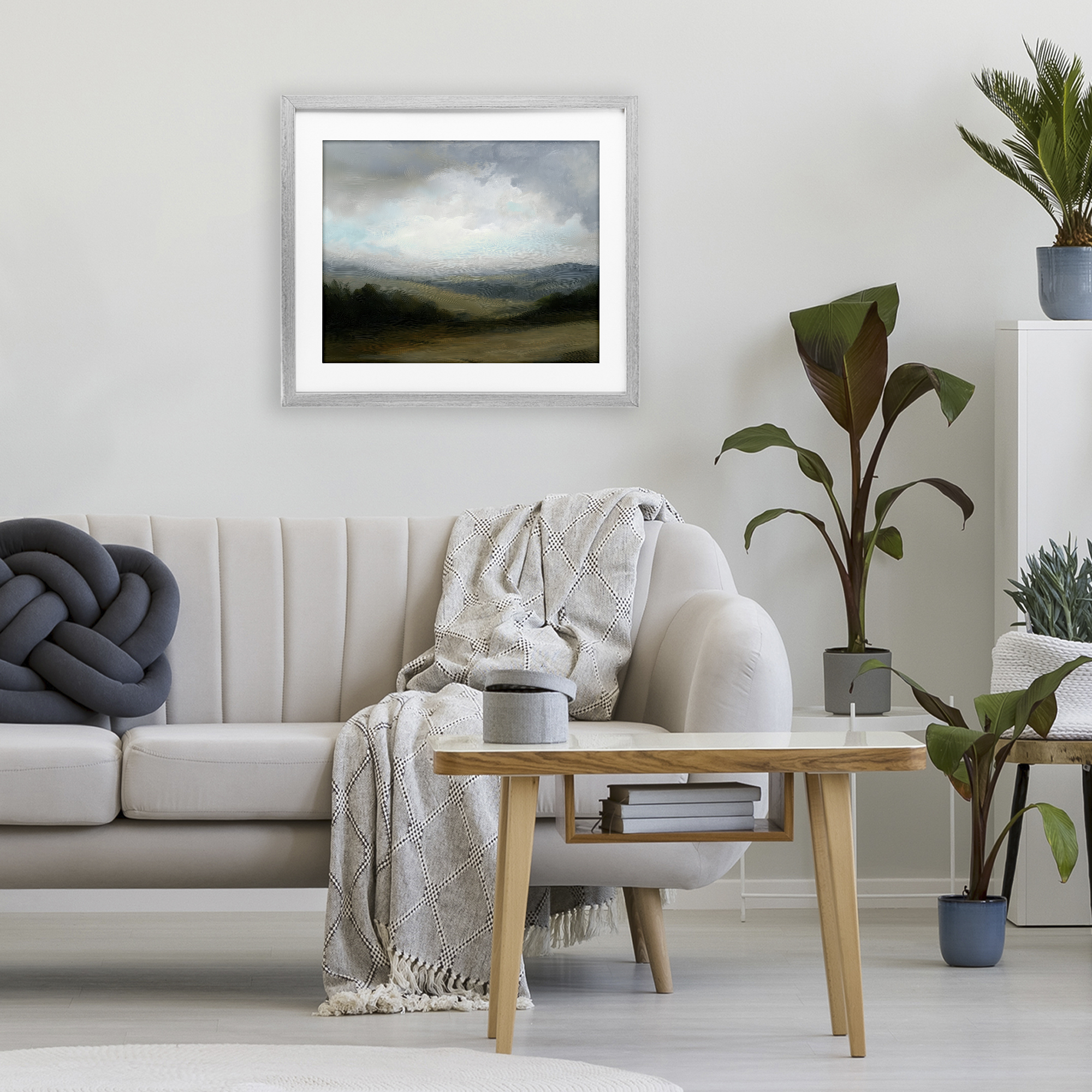 Stupell Industries Refreshed Quiet Rolling Hills Gray Framed Print Under Glass, design by Annabelle Hall