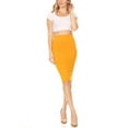 thumbnail image 4 of Women's Lightweight Stretch High Waist Casual Solid Midi Pencil Skirt, 4 of 5