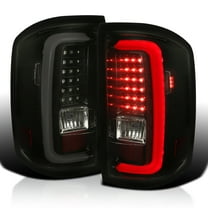 Spec-D Tuning Glossy Black Smoke LED Bar Tail Lights Compatible with 2014-2018 GMC Sierra 1500, 2014-2018 GMC Sierra 2500HD, 2014-2018 GMC Sierra 3500HD, Left   Right Pair Assembly