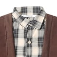thumbnail image 5 of GiLiling Toddler Boys Plaid Crewneck Sweatshirt, Thin Long Sleeve Shirt, Lapel V Neck Button Down Pullover, Fashion Casual Tops for Kids Street Daily Outfits, 5 of 5