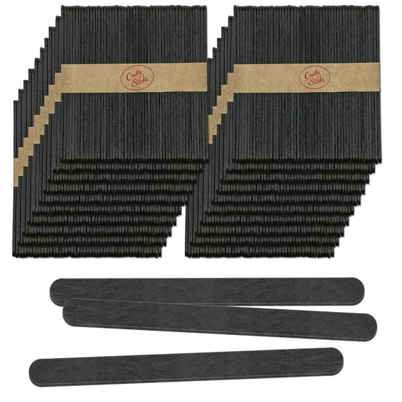 CraftySticks- 1000 Pack 4.5 Inch Black Painted Popsicle Sticks, Wood Craft Sticks for Crafts, Learning and STEM Basics