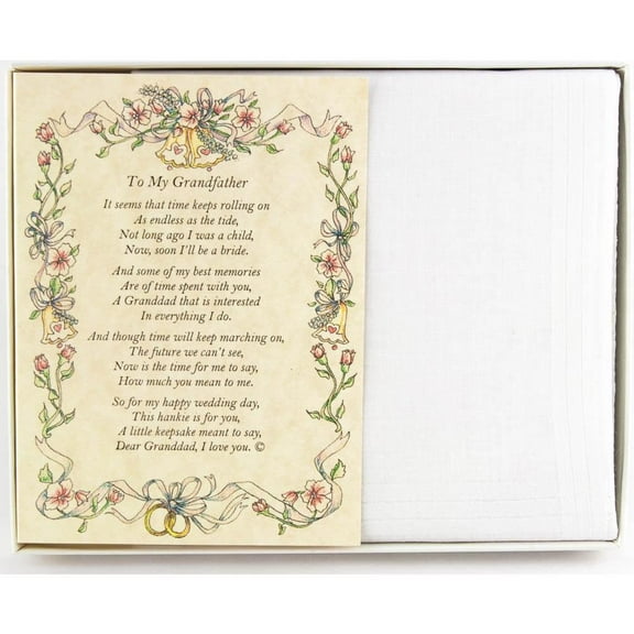 From the Bride to her Grandfather Wedding Handkerchief