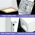 thumbnail image 6 of GCGAFUL 4-Pack Indoor/Outdoor Wall Light, 11 in. 2-Light Dusk to Dawn Sensor Rectangular White Up/Down LED Outdoor Wall Lantern Sconce, 6 of 11