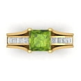 thumbnail image 2 of Clara Pucci 14K Yellow Gold 2.28 Natural Peridot Engraveable Engagement Ring + Wedding Band Set, 2 of 7
