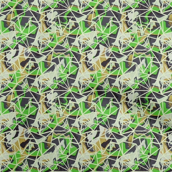 oneOone Cotton Poplin Green Fabric Abstract Sewing Material Print Fabric By The Yard 56 Inch Wide