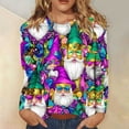 thumbnail image 2 of Lopecy-Sta Graphic Sweatshirts for Women Casual Carnival Print Round Neck Pullover Loose Long Sleeve Raglan Sleeve Plus Size Top, 2 of 5