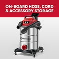 thumbnail image 6 of Vacmaster VOC812SF 1101 8-Gallon Premium Stainless Steel Wet/Dry Vacuum, Red Edition, 8 Gal, 6 of 7