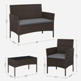 thumbnail image 4 of SONGMICS Patio Furniture Set, Outdoor PE Rattan Conversation Sets, Brown and Gray UGGF004G01, 4 of 6