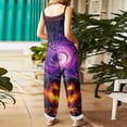 thumbnail image 4 of Women's Halloween Jumpsuits 2026 Spaghetti Strap Linen Rompers Wide Leg Print Overalls with Pockets, 4 of 5