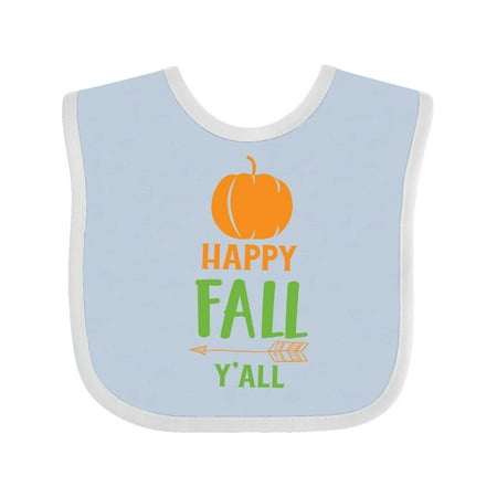 

Inktastic Happy Fall Y all Pumpkin Arrow Fall Autumn Boys or Girls Baby Bib