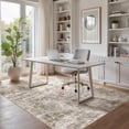 thumbnail image 4 of MICGEEK 6x9 Washable Area Rugs for Living Room, Modern Abstract Printed Rug, Vacuum-Friendly, Non Slip Indoor Rug for Bedroom Dining Room Home Decor Carpet, Brown, 4 of 7