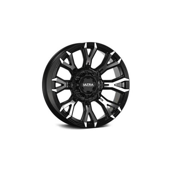 20 x 10 in. 6 x 135 mm Bolt Pattern 106.1 mm Hub Diamond Cut Face & Clear Coat Wheel, Gloss Black - 25 Offset