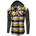thumbnail image 1 of Hawks Bay Mens Plaid Flannel Shirt Detachable Hood Button Up #13 X-Large, 1 of 1