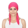 thumbnail image 2 of SPRING PARK Women Solid Color Long 2-Tail Casual Elastic Milk Silk Muslim Turban Hat Head Wrap, 2 of 5