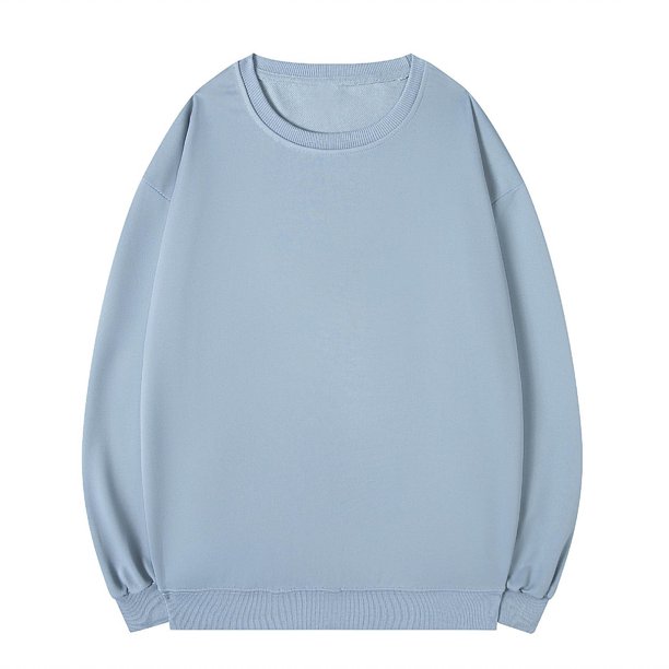 pstuiky Camisas suaves de manga larga para hombre, Camisas de blusas y jerseys básicos de color liso informales para hombre con cuello redondo tops de invierno para hombre l