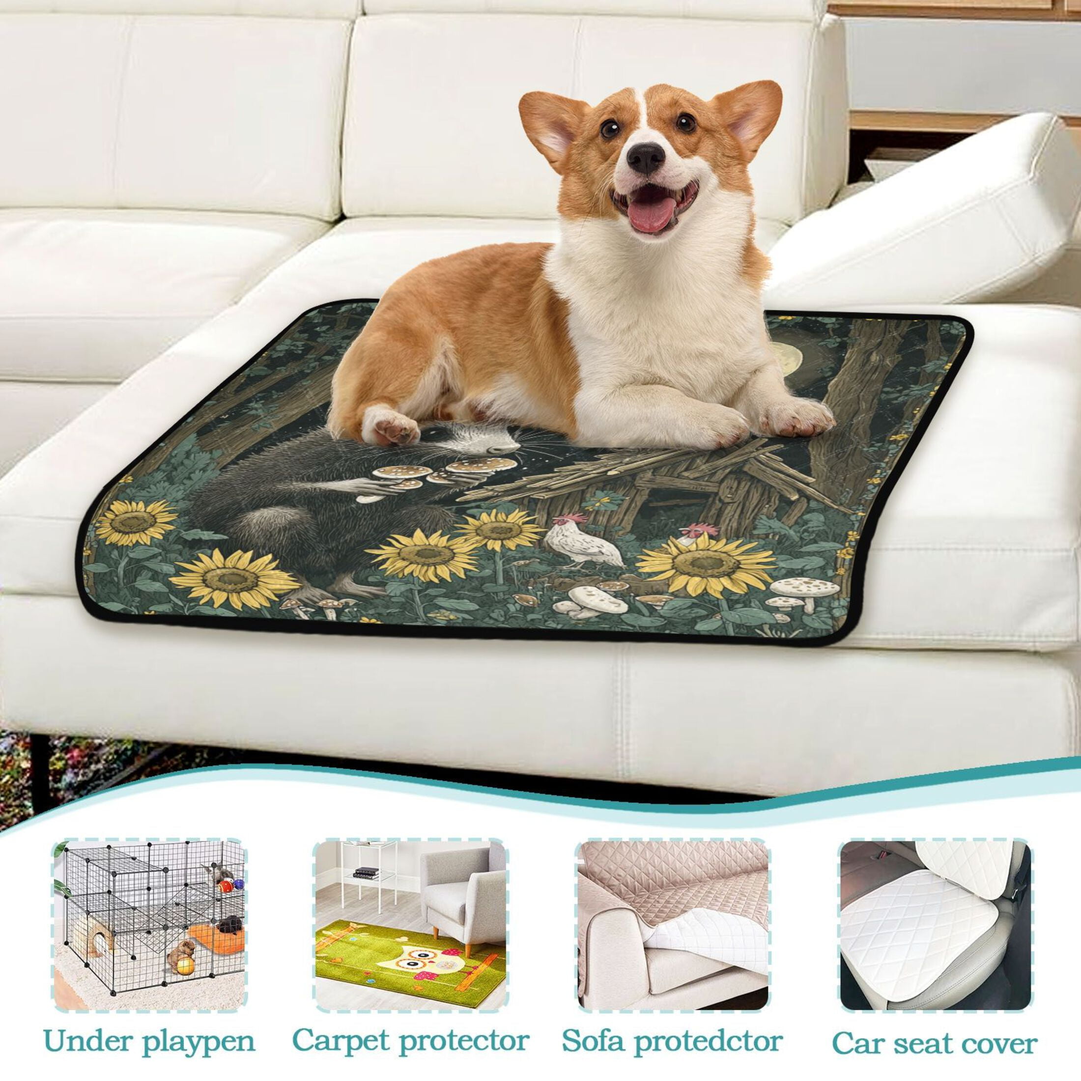 Qxltty Extra Large Possum Cat litter Pads Pet Set of 3 Diaper Mats Center Anti-leakage Layer Absorbent Soft and Comfortable