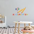 thumbnail image 1 of KINDERGARTEN - Removable Multicolored Daycare Pre-School A B C Letter Alphabets Decoration School Pencils Design Kindergarten Lettering Art Vinyl Wall Decal 30" x 15", 1 of 5