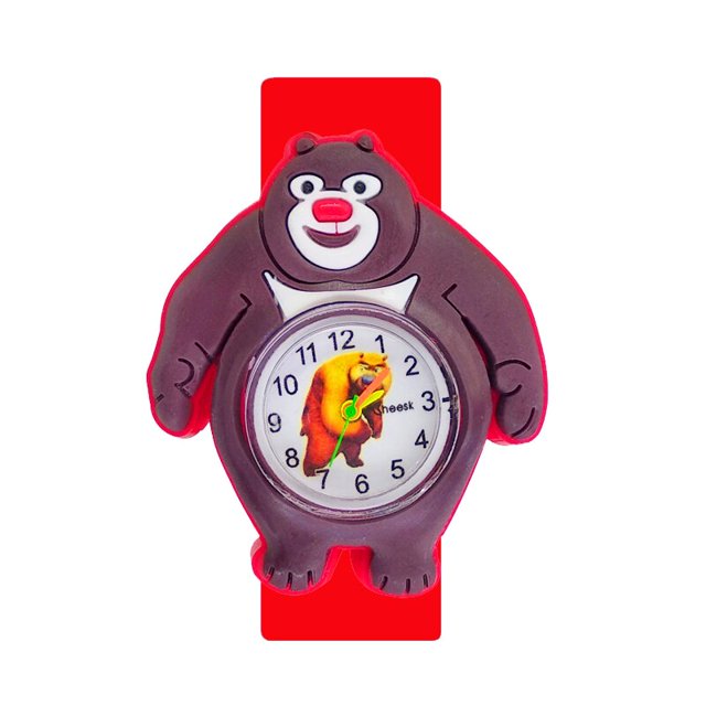 Reloj de dibujos animados de oso Panda en 3D para niños, pulsera circular de muñeca, relojes para niños, niñas, niños, reloj de tiempo de estudio para niños, regalo de Navidad para bebés Gao Jinjia LED