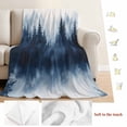 thumbnail image 5 of Ink Blue Forest Blanket Soft Cozy Warm Throw Blanket for Couch, Plush Fuzzy Flannel Fleece Blankets for Sofa, Ombre Tree Abstract Art Bed Blankets Lightweight Gifts for Women, 30"x40", 5 of 9