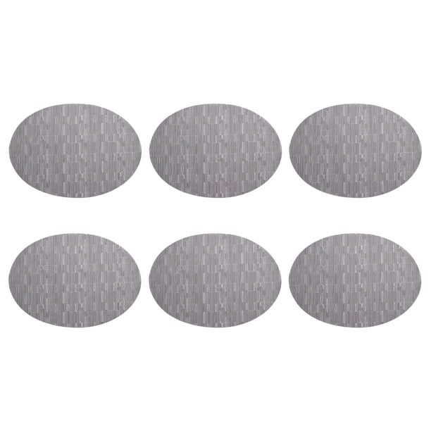 Cateissary 6 unids/set manteles individuales impermeables fácil duradero respetuoso con el medio ambiente para el hogar y el restaurante Mostrada gris-plata 45*32.5 cm
