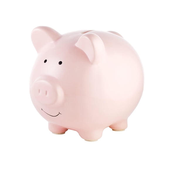 Piggy Bank Pearhead, cerámica, tamaño grande, rosa claro, para niños
