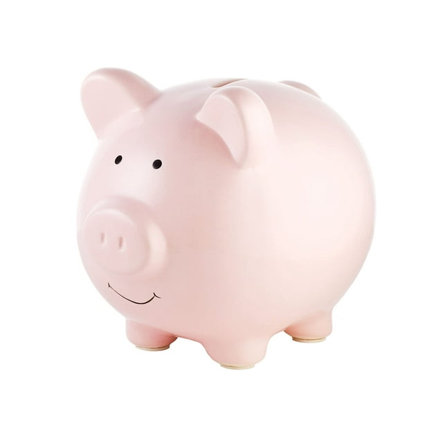 Piggy Bank Pearhead, cerámica, tamaño grande, rosa claro, para niños