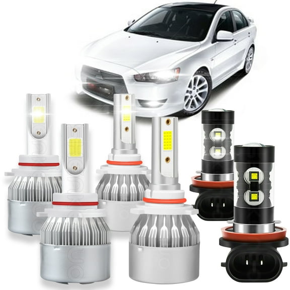 BMZONCC For Mitsubishi Lancer 2008 - 2010 2011 2012 2013 LED Headlight   Fog Light Bulbs