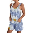 thumbnail image 3 of Fortune Women Loose Jumpsuits Suspender Bib Overalls Gradient Shorts Rompers with Pockets, 3 of 7