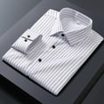 thumbnail image 2 of Camisa informal de manga larga y color liso para hombre, sin planchar, de poliéster, para uso diario/fiestas, corte cómodo, L-XXXXL, 2 of 4
