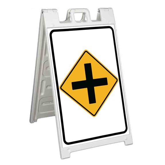 Cross Road Ahead (24" X 36") Standard A-Frame Signicade, Includes Decal Applied To Stand