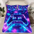 thumbnail image 2 of Homewish 3D Gamepad Player Full Size Sheets for Boy, Futuristic Glitter Stripes Bed Sheets, Video Game Lover Sheet Sets, Super Cozy Room Decor, 4pcs, 2 of 7