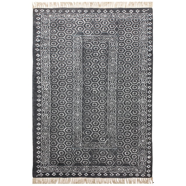 Casavani Handmade Cotton Rug Square Living Room Area Rug Home Decor Area Kilim 7x7 feet