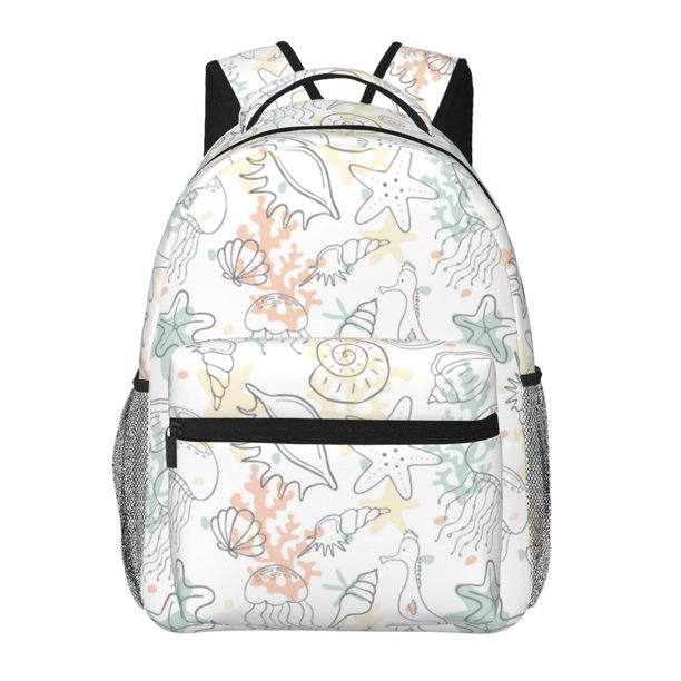 Balery Sea Animals Mochila Escolar Impresa, Mochila Ligera para Viajes Casual, Mochila Duradera y Cómoda Multifuncional, Mochila para Laptop-One Size