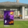 thumbnail image 3 of JOOCAR Halloween Haunted House Ghost Pumpkin Linen Garden Flag for Fall Autumn Home Outdoor Garden Yard Door Decor 12x18 inch, 3 of 5