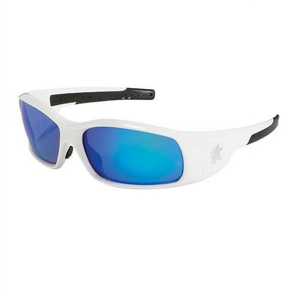 MCR Safety Swagger Eyewear, White Frame, Blue Diamond Mirror Lens (7 Units)