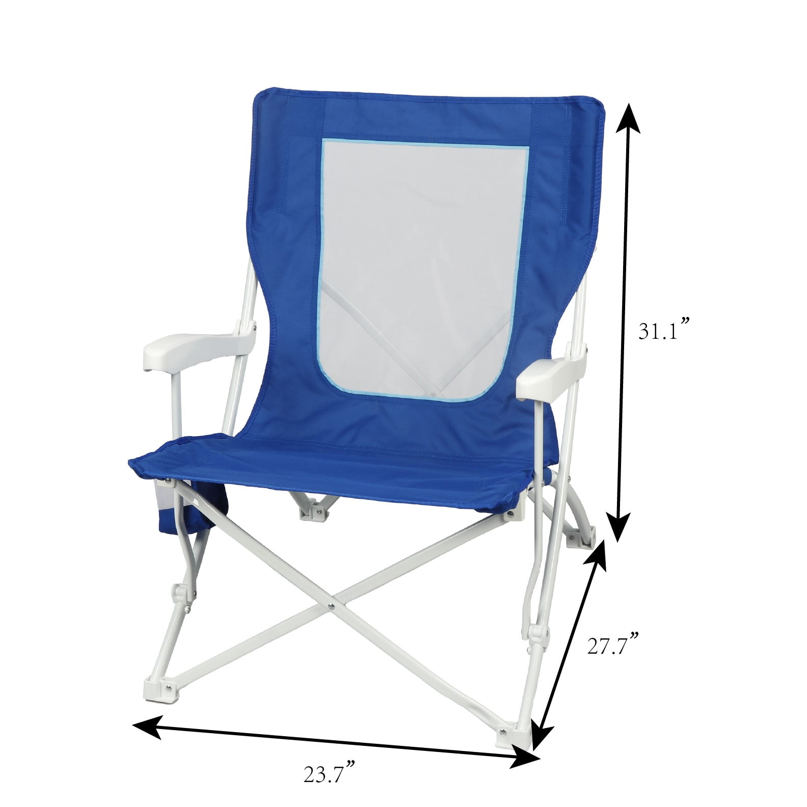 Mainstays Folding Hard Arm Beach Bag Chair with Carry Bag, Blue